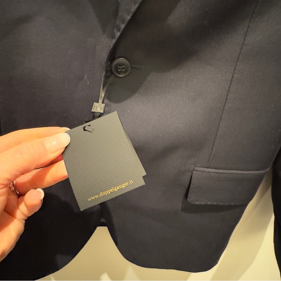 NWT- Doppelgänger Navy Blazer Men's Black Blazer Size 46 DGAGO 001AG - Picture 3 of 13